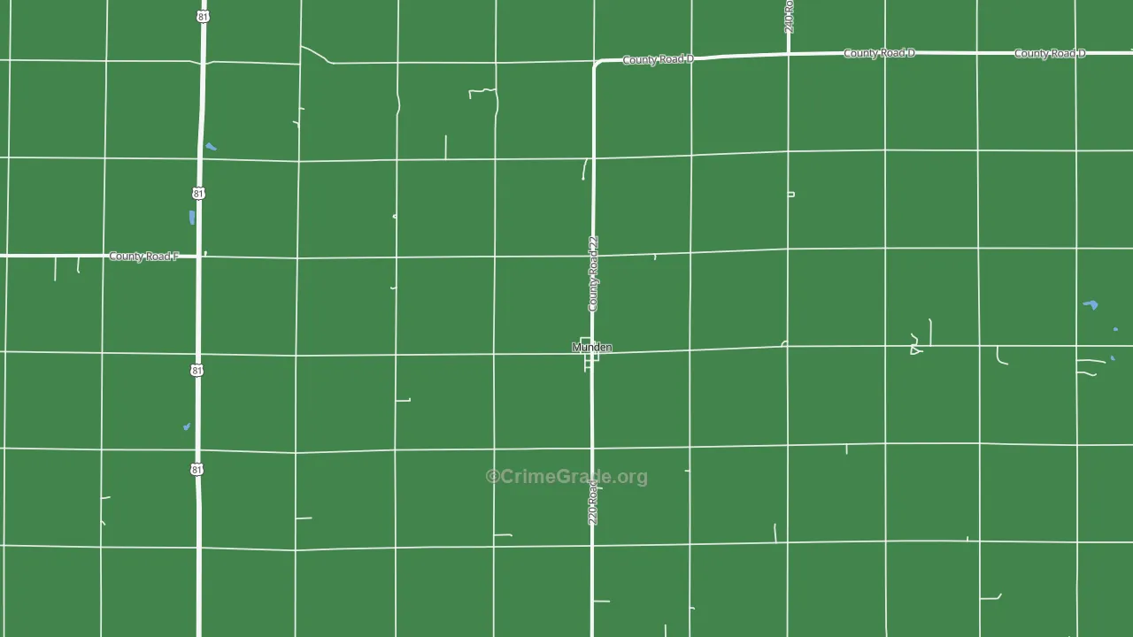 Munden, KS Map of Vehicle Theft Rates