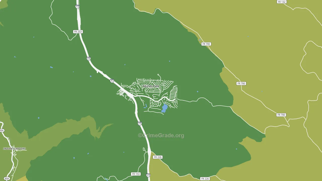 Munds Park, AZ Map of Vehicle Theft Rates