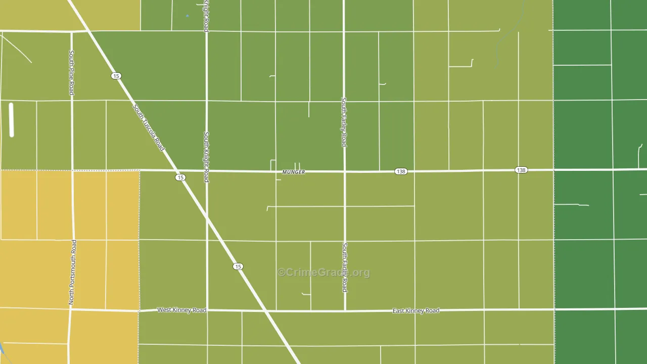 Munger, MI Map of Vehicle Theft Rates