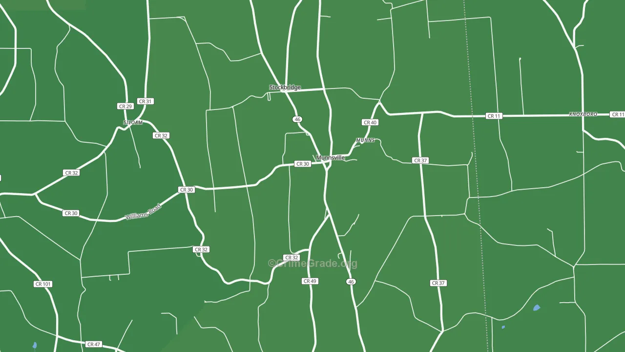 Munnsville, NY Map of Vehicle Theft Rates