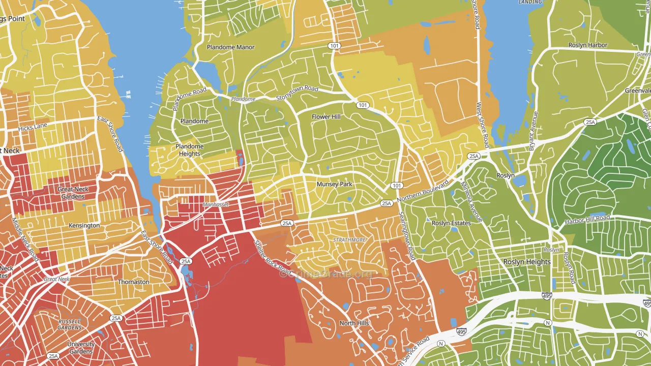 Munsey Park, NY Map of Vehicle Theft Rates