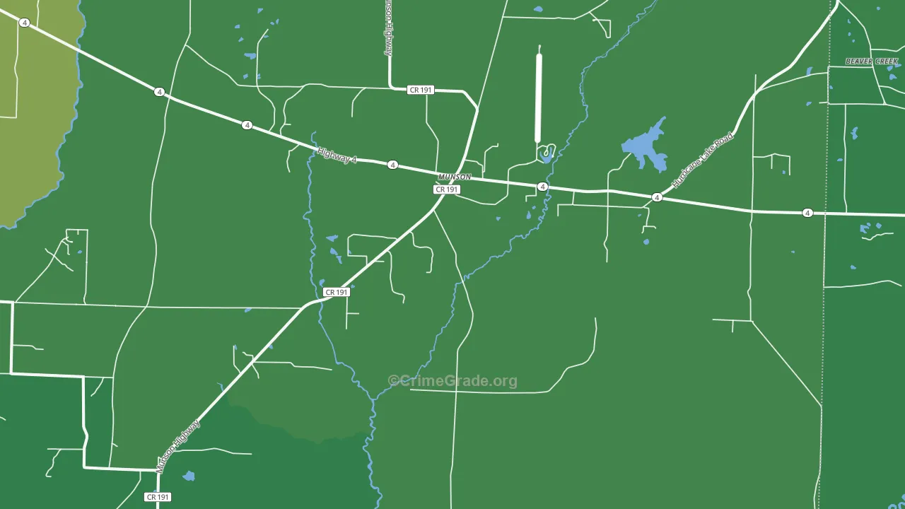 Munson, FL Map of Vehicle Theft Rates