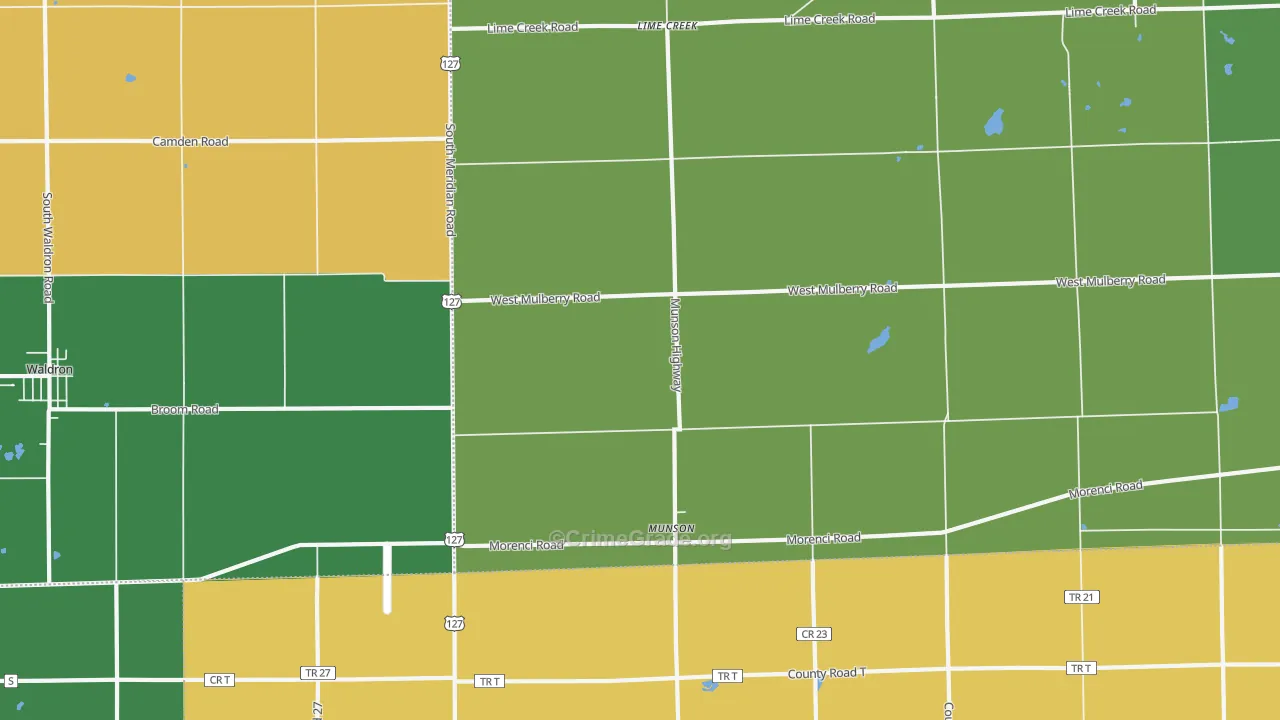 Munson, MI Map of Vehicle Theft Rates