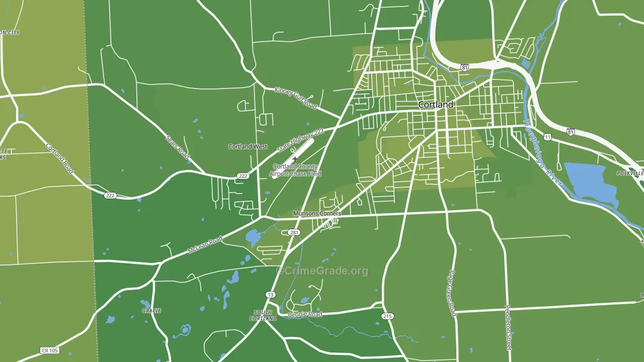 Munsons Corners, NY Map of Vehicle Theft Rates