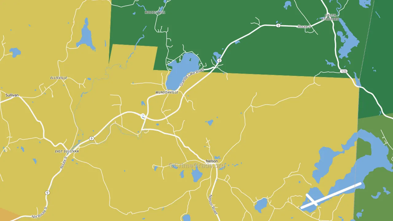 Munsonville, NH Map of Vehicle Theft Rates