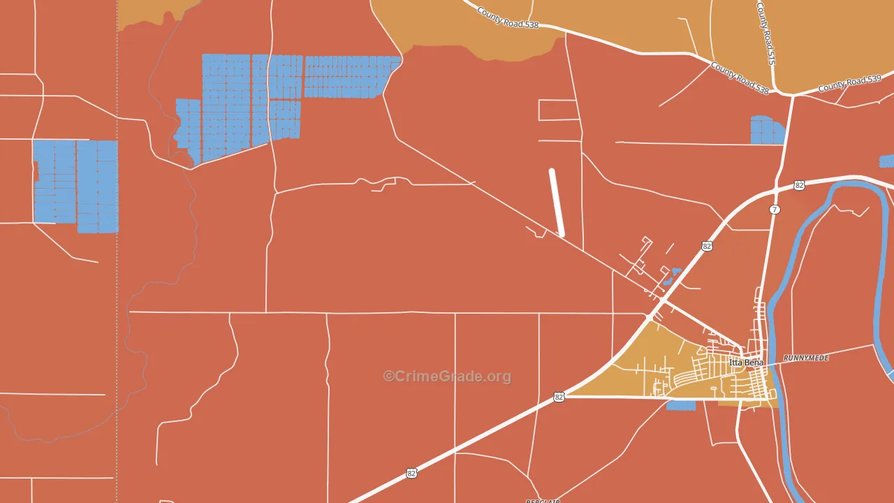 Murdock Crossing, MS Map of Vehicle Theft Rates