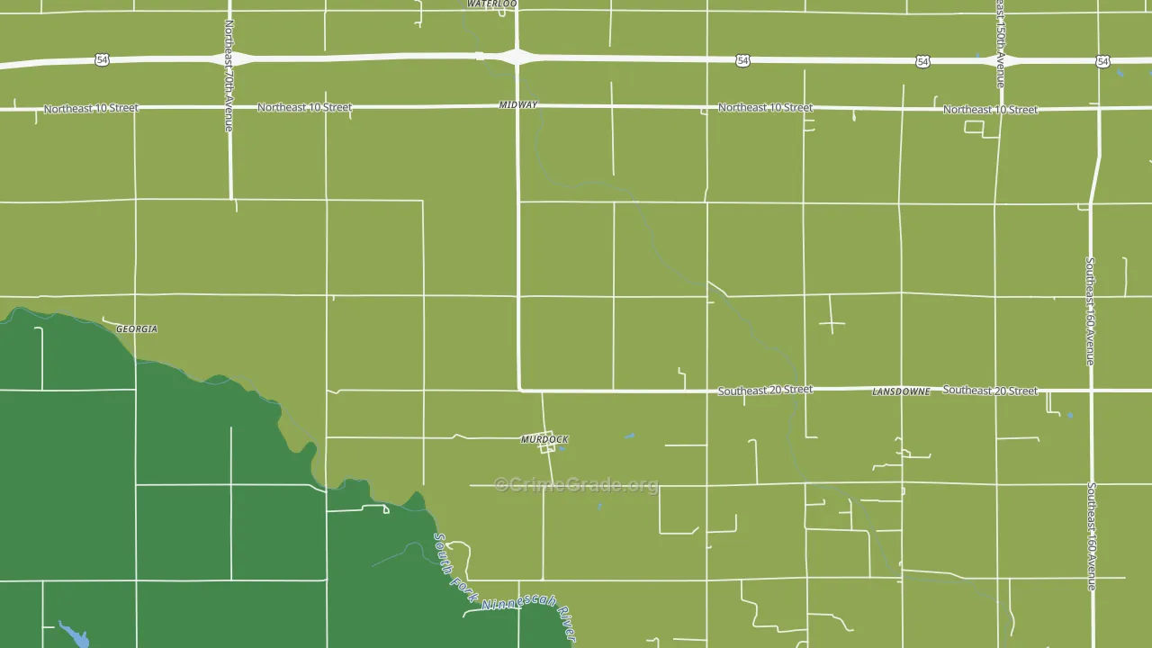 Murdock, KS Map of Vehicle Theft Rates