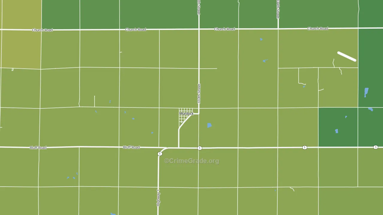 Murdock, NE Map of Vehicle Theft Rates