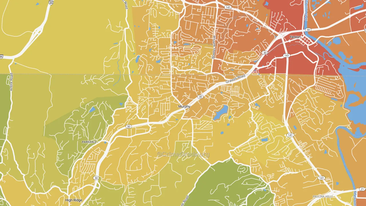 Murphy, MO Map of Vehicle Theft Rates