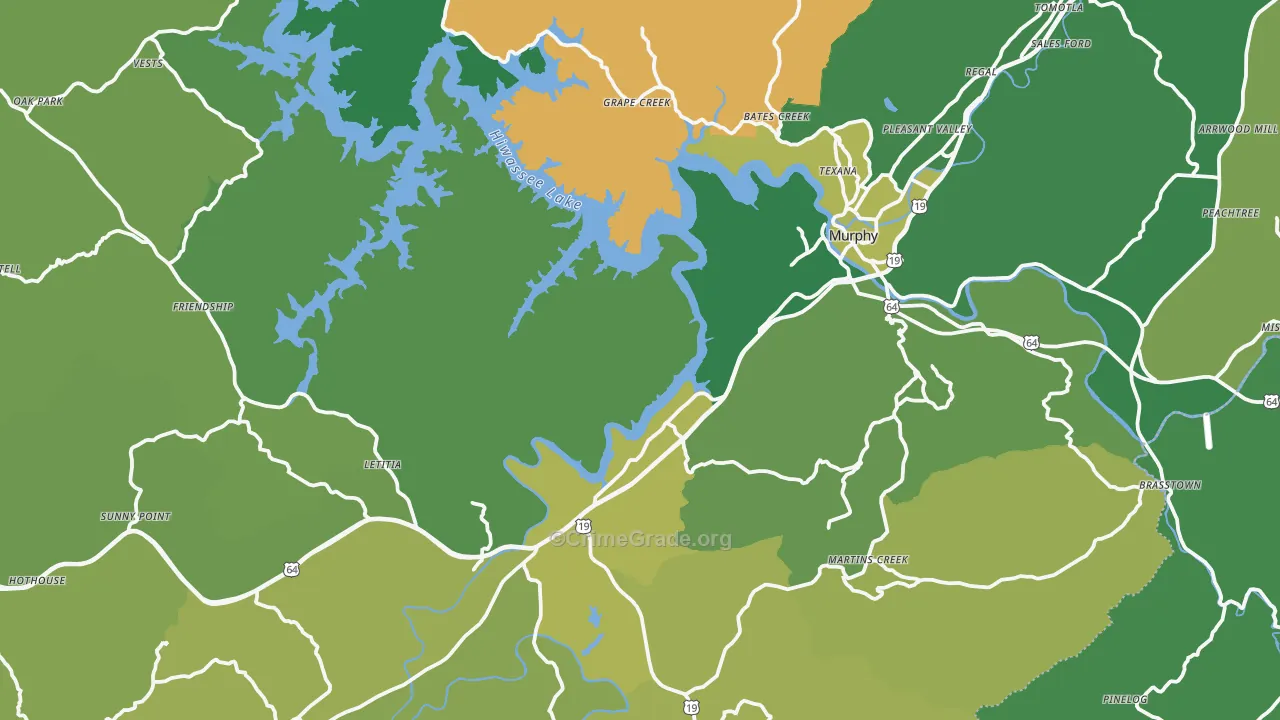 Murphy, NC Map of Vehicle Theft Rates