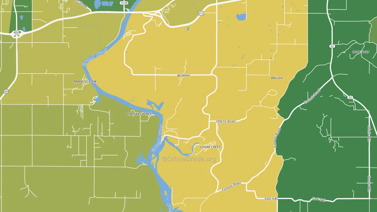 Murphy, OK Map of Vehicle Theft Rates