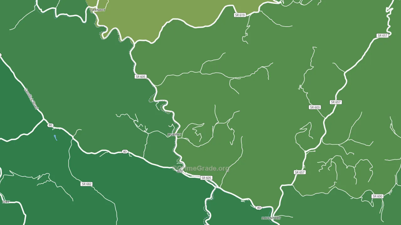 Murphy, VA Map of Vehicle Theft Rates