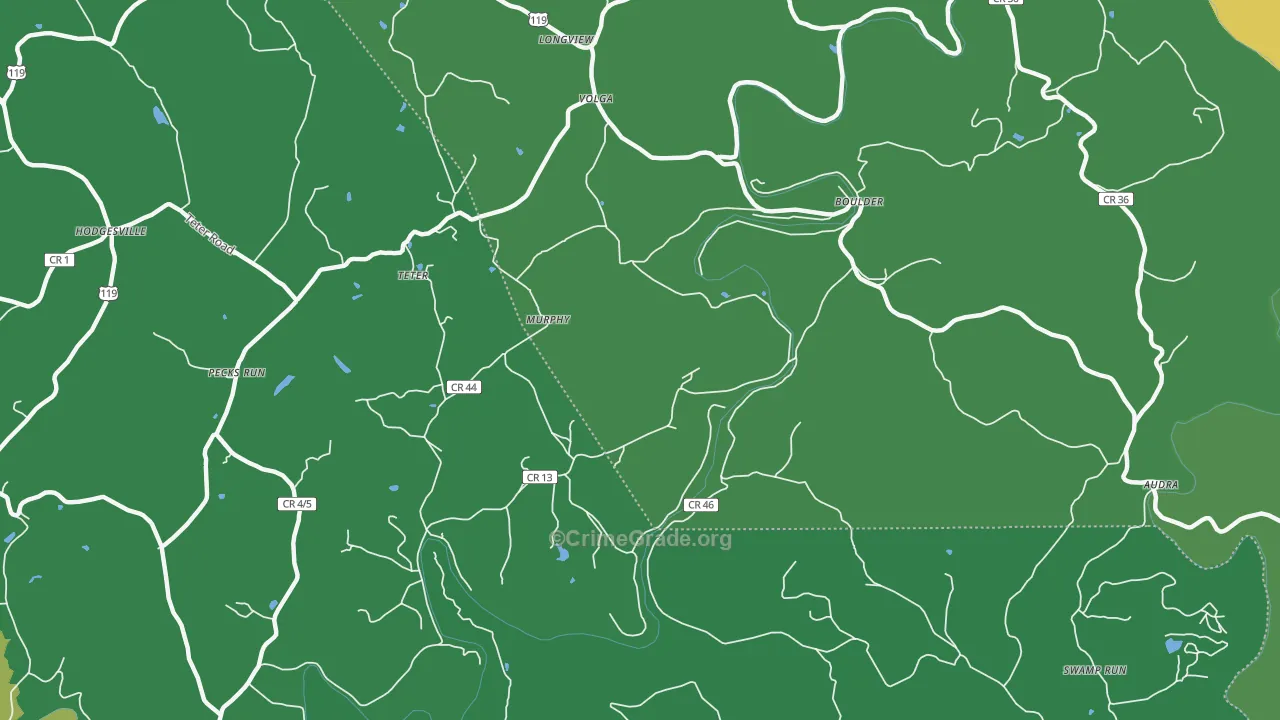 Murphy, WV Map of Vehicle Theft Rates