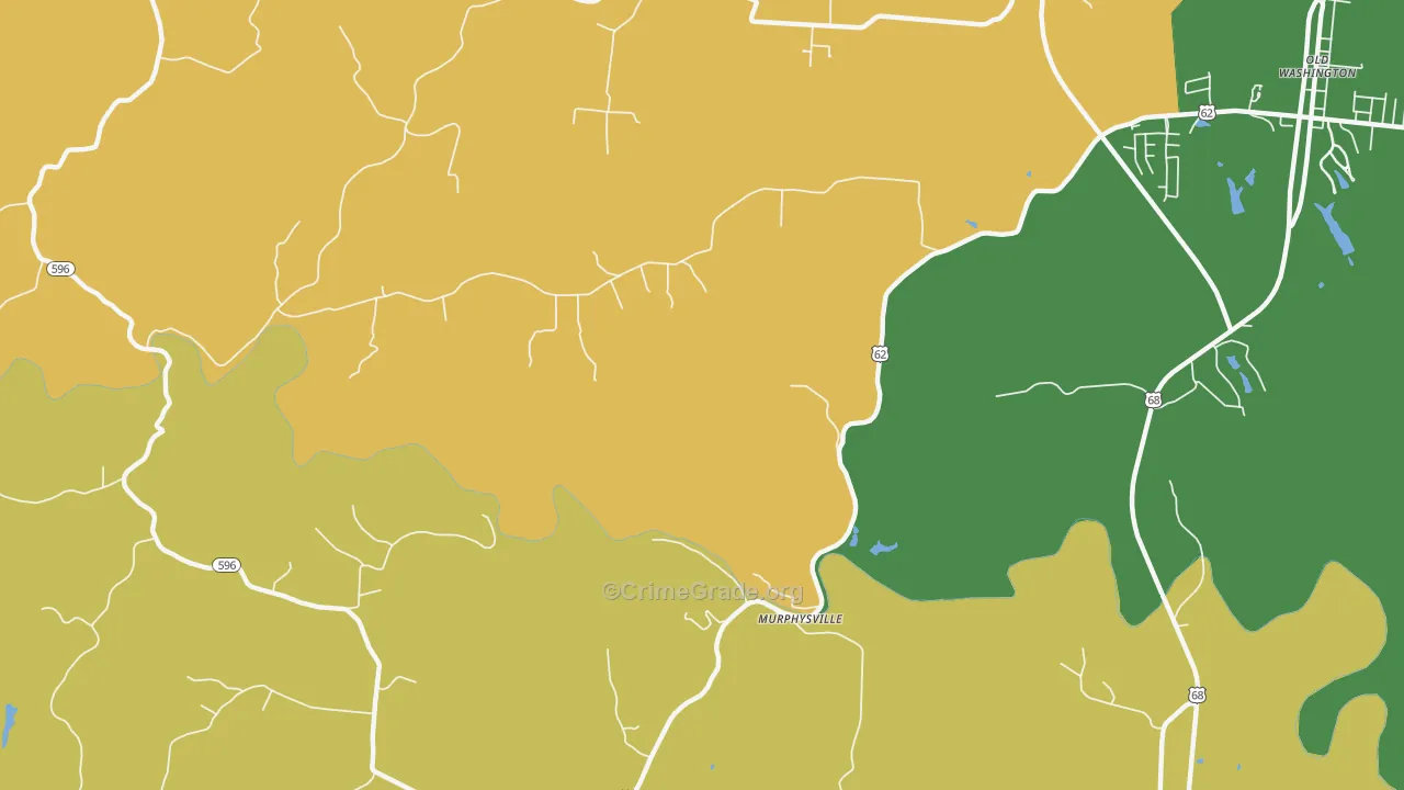 Murphysville, KY Map of Vehicle Theft Rates