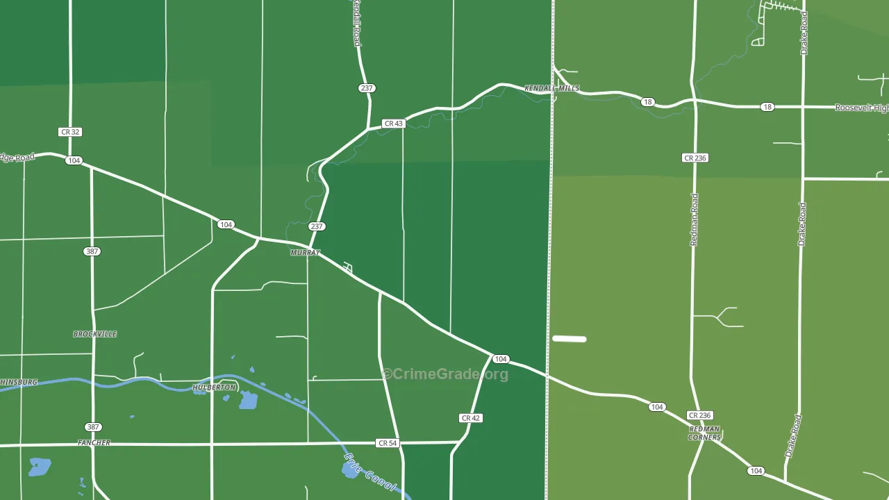 Murray, NY Map of Vehicle Theft Rates