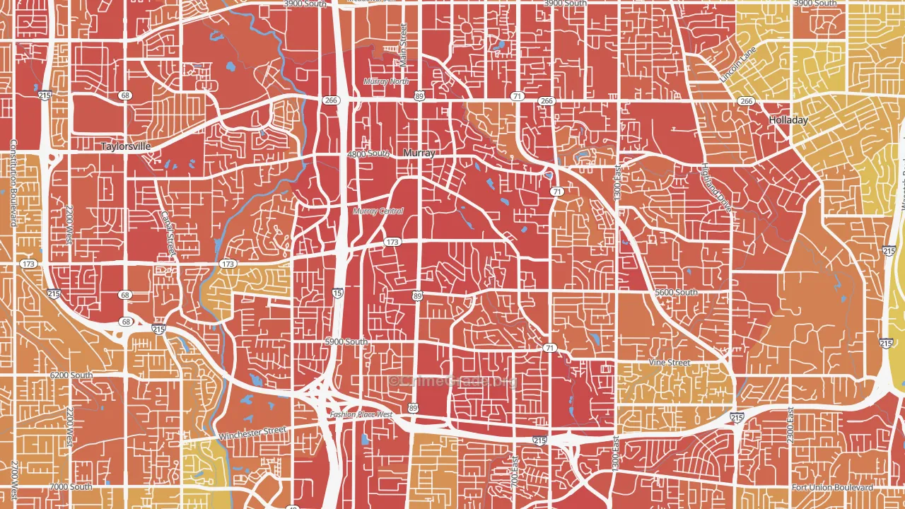 Murray, UT Map of Vehicle Theft Rates