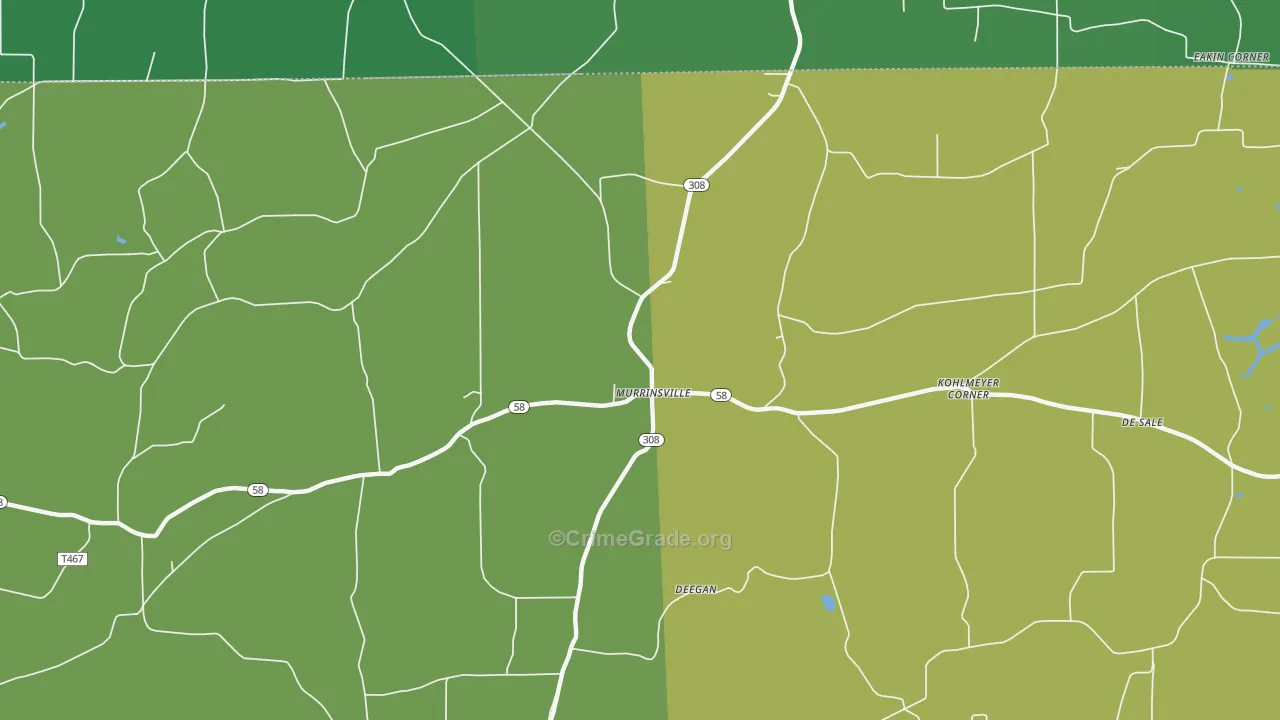Murrinsville, PA Map of Vehicle Theft Rates