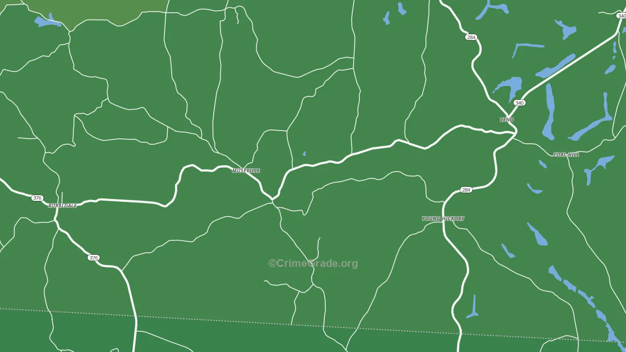 Museville, OH Map of Vehicle Theft Rates