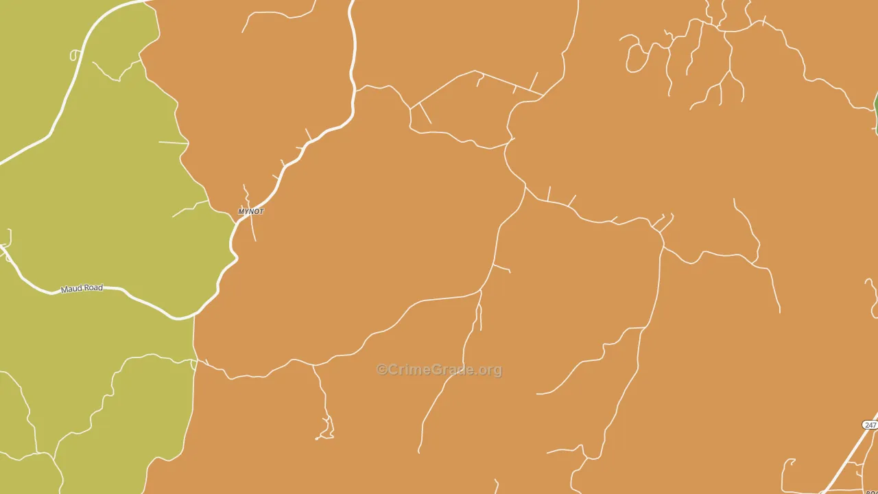 Mynot, AL Map of Vehicle Theft Rates