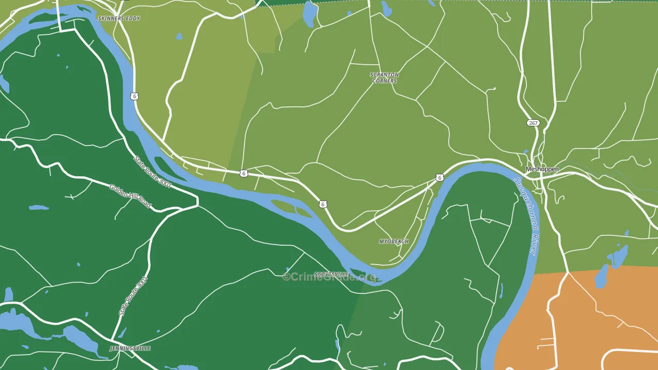 Myobeach, PA Map of Vehicle Theft Rates