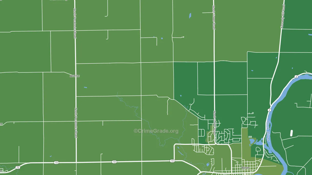 Myrtle, IL Map of Vehicle Theft Rates