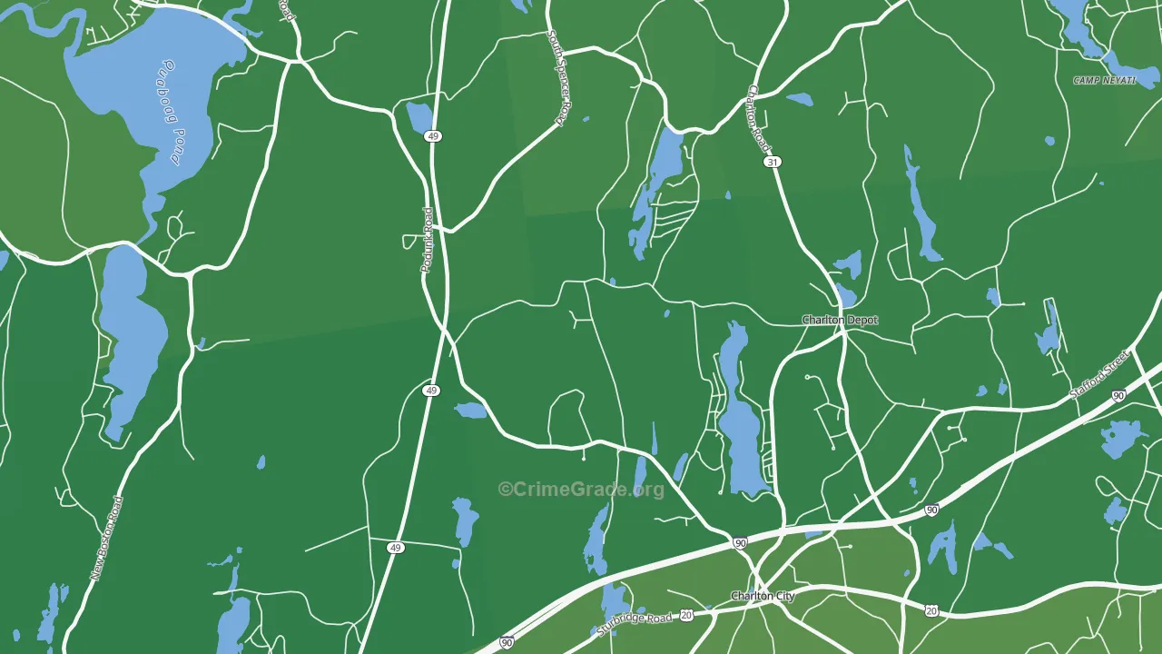 Mystic Grove, MA Map of Vehicle Theft Rates