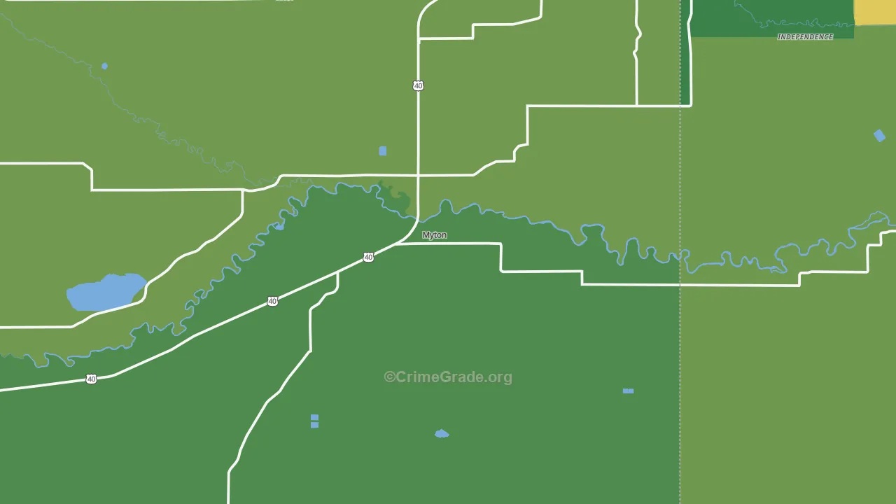 Myton, UT Map of Vehicle Theft Rates