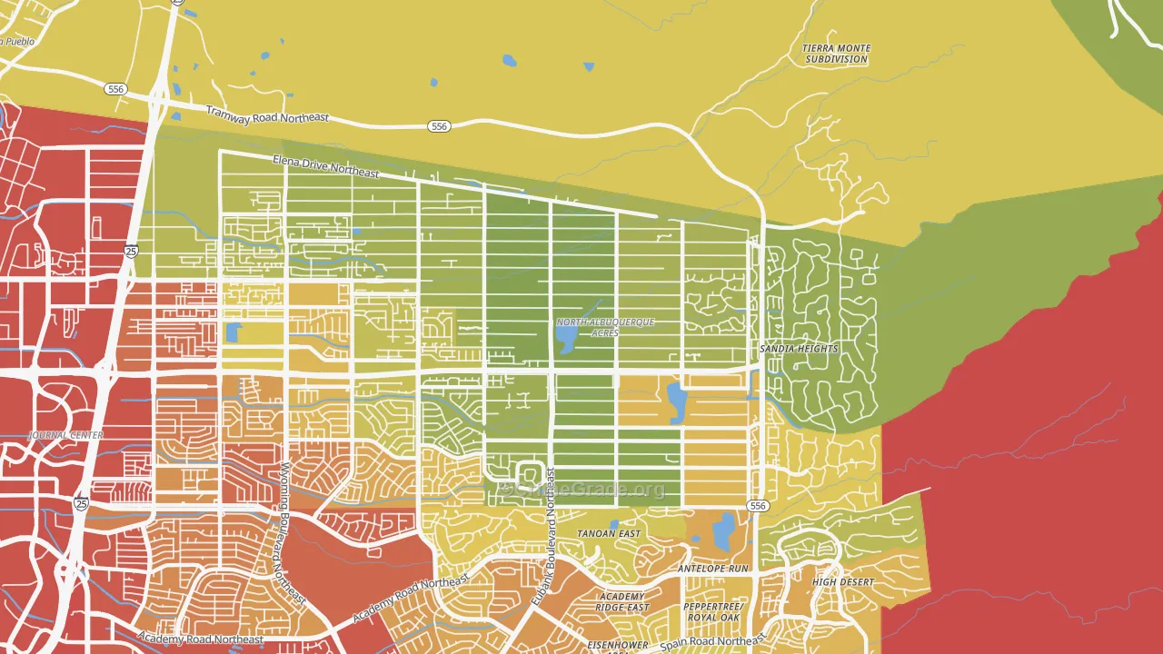 N Albuquerque Acres, Albuquerque, NM Map of Vehicle Theft Rates