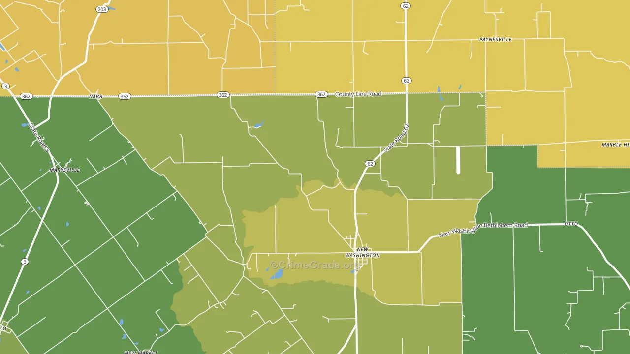 Nabb, IN Map of Vehicle Theft Rates