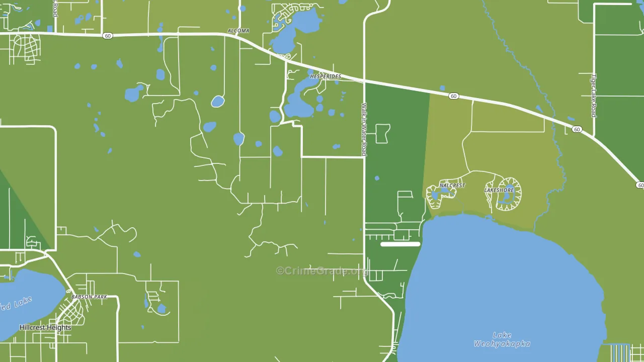 Nalcrest, FL Map of Vehicle Theft Rates