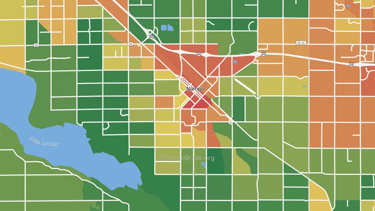 Nampa, ID Map of Vehicle Theft Rates