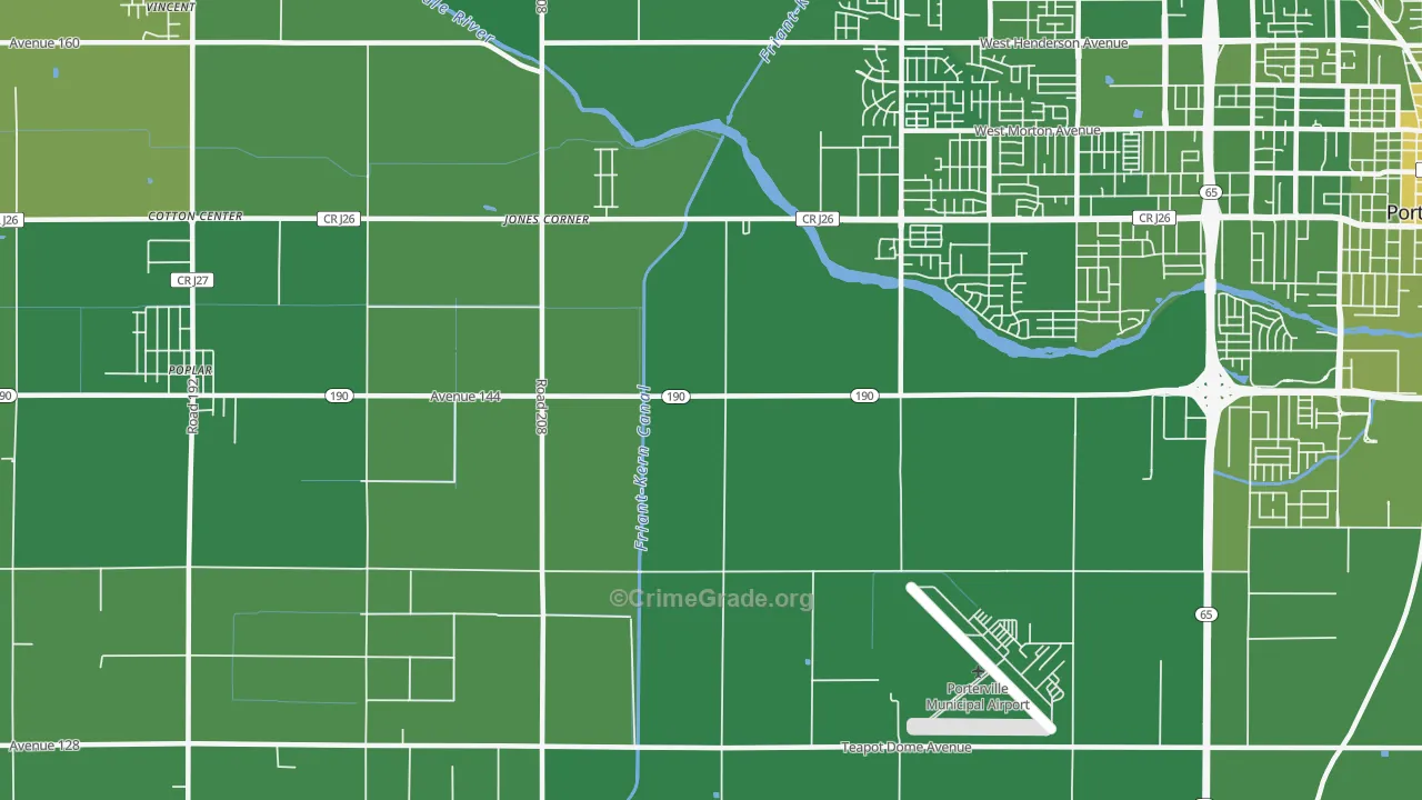 Nanceville, CA Map of Vehicle Theft Rates
