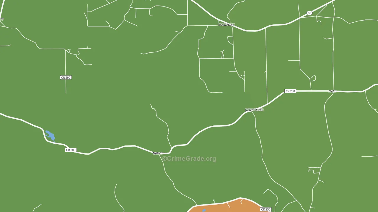 Nancy, MS Map of Vehicle Theft Rates