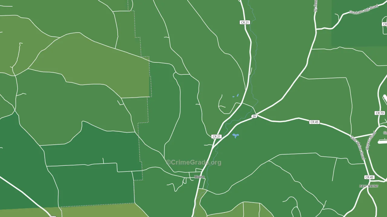 Nanticoke, NY Map of Vehicle Theft Rates