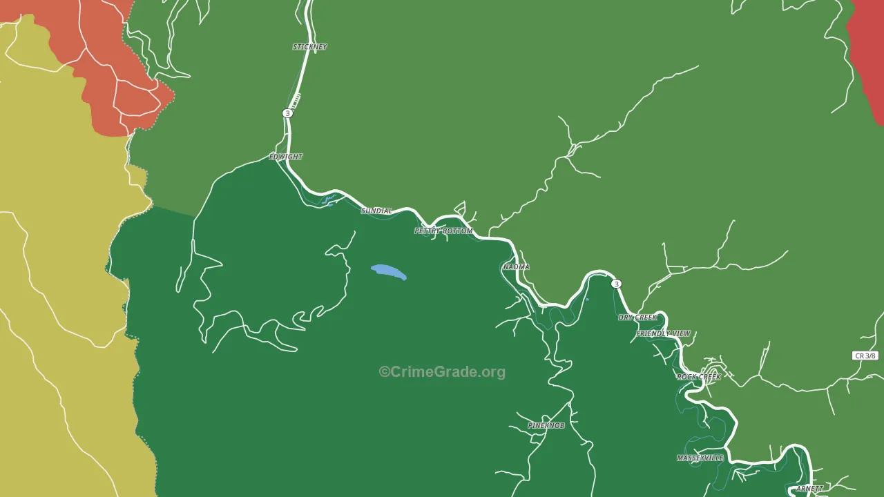 Naoma, WV Map of Vehicle Theft Rates