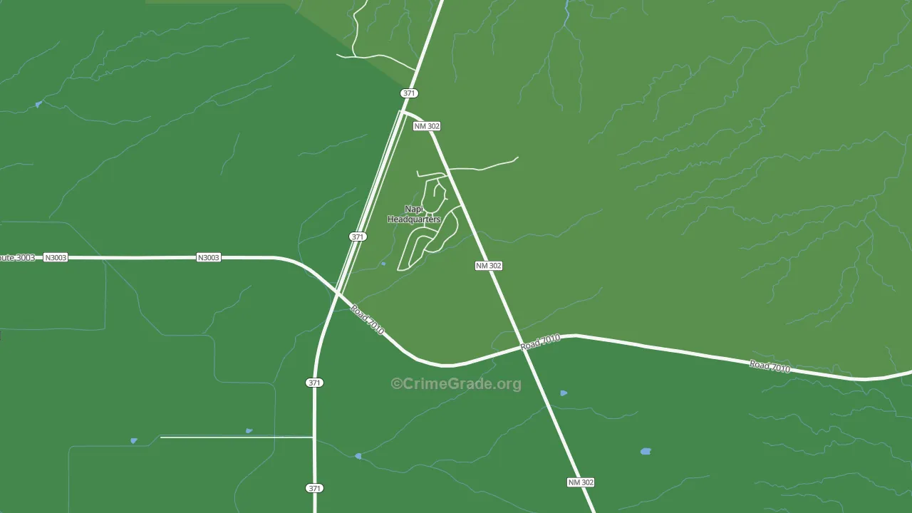 Napi Headquarters, NM Map of Vehicle Theft Rates