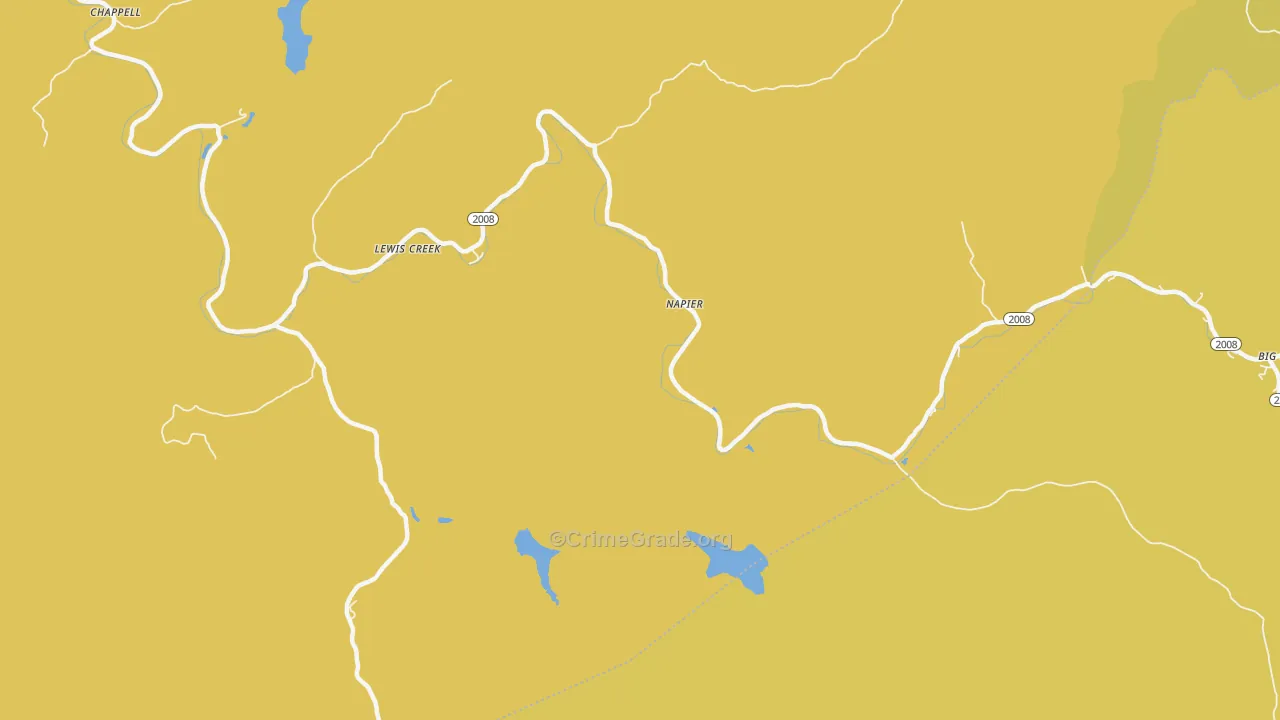 Napier, KY Map of Vehicle Theft Rates