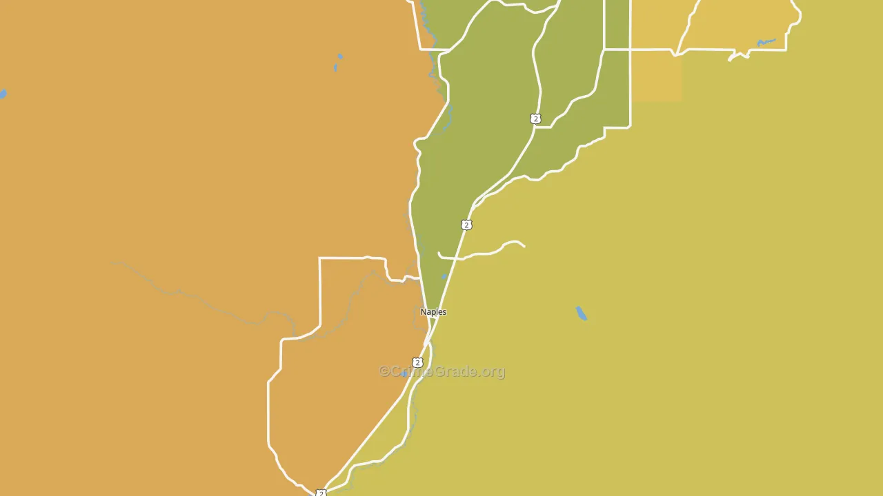 Naples, ID Map of Vehicle Theft Rates