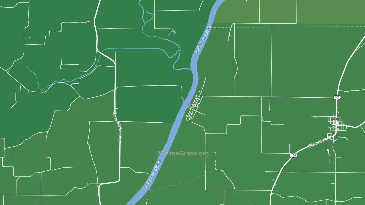 Naples, IL Map of Vehicle Theft Rates
