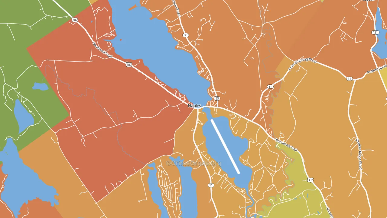 Naples, ME Map of Vehicle Theft Rates