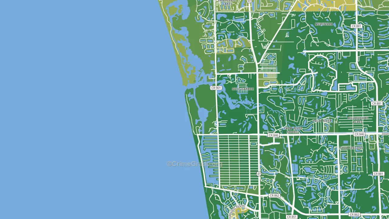 Naples Park, FL Map of Vehicle Theft Rates