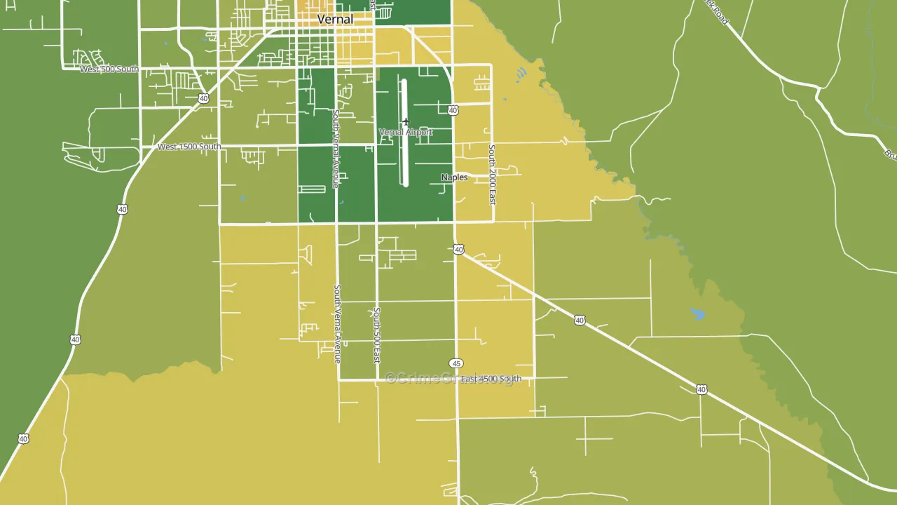 Naples, UT Map of Vehicle Theft Rates