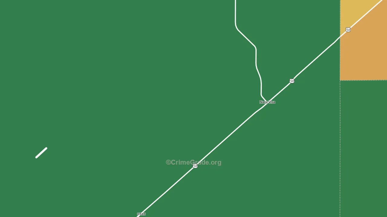 Nara Visa, NM Map of Vehicle Theft Rates