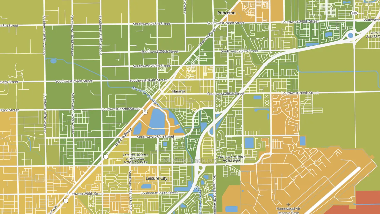 Naranja, FL Map of Vehicle Theft Rates