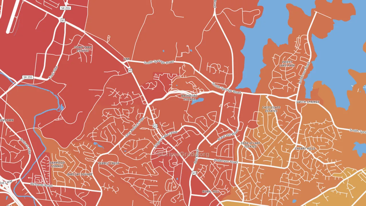 Nashboro Village, Nashville, TN Map of Vehicle Theft Rates