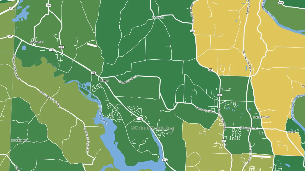 Nashport, OH Map of Vehicle Theft Rates