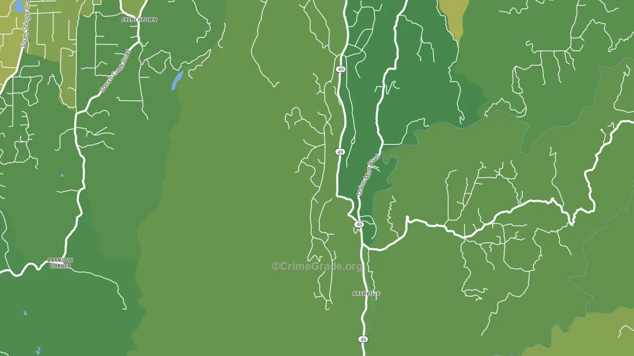Nashville, CA Map of Vehicle Theft Rates