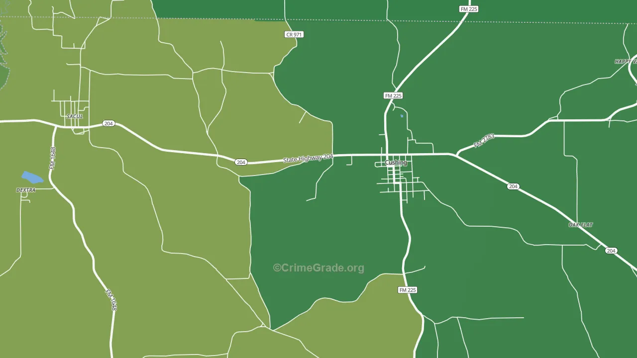 Nat, TX Map of Vehicle Theft Rates