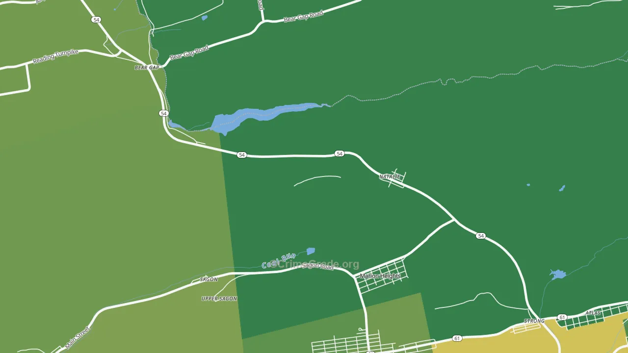 Natalie, PA Map of Vehicle Theft Rates