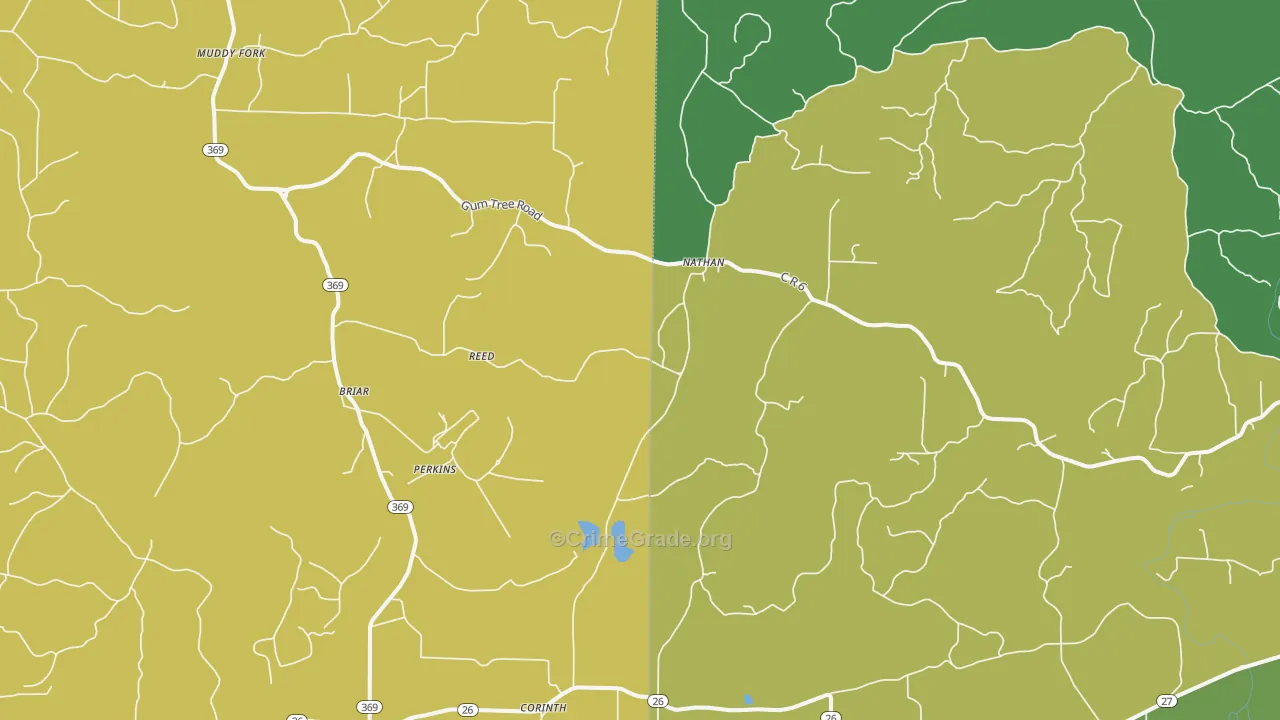 Nathan, AR Map of Vehicle Theft Rates